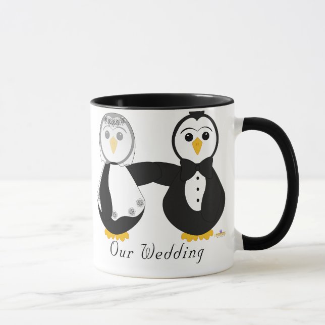 Penguins Getting Married Our Wedding Mug (Right)