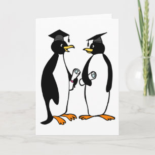 Penguins Graduation Cartoon Card