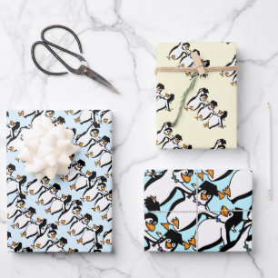 Penguins Graduation Wrapping Paper Sheet