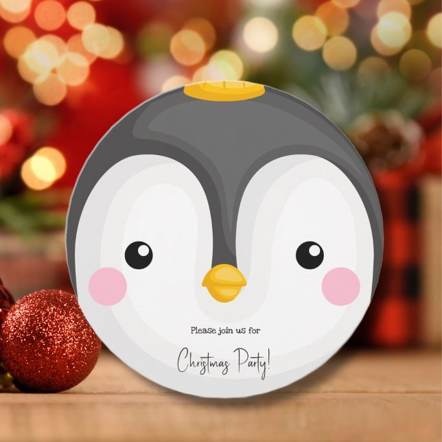 Penguin's head christmas party invitation (Creator Uploaded)