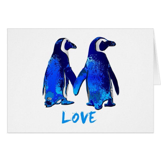 Penguins Holding Hands Love Design (Front Horizontal)