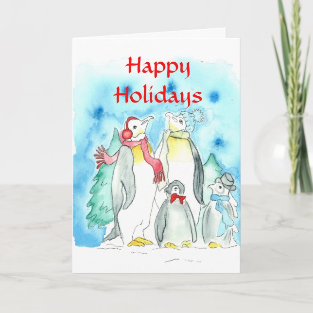 Penguins Holiday Card (Front)