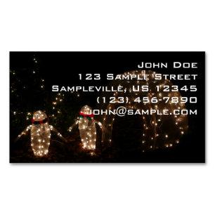 Penguins Holiday Light Display Magnetic Business Card