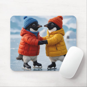 Penguins Ice Skating  Mouse Mat