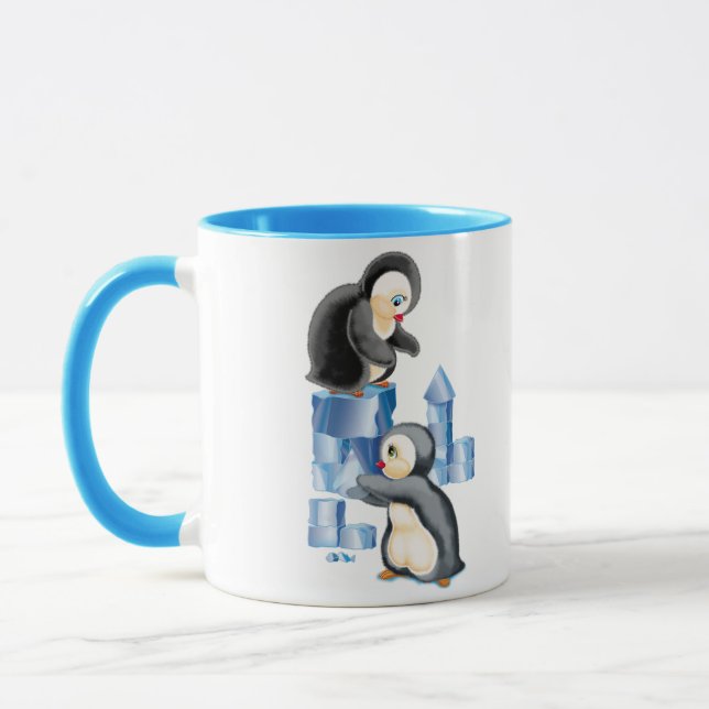 penguins in Antarctica Mug (Left)