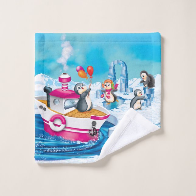 penguins in Antarctica Wash Cloth (Wash Cloth)