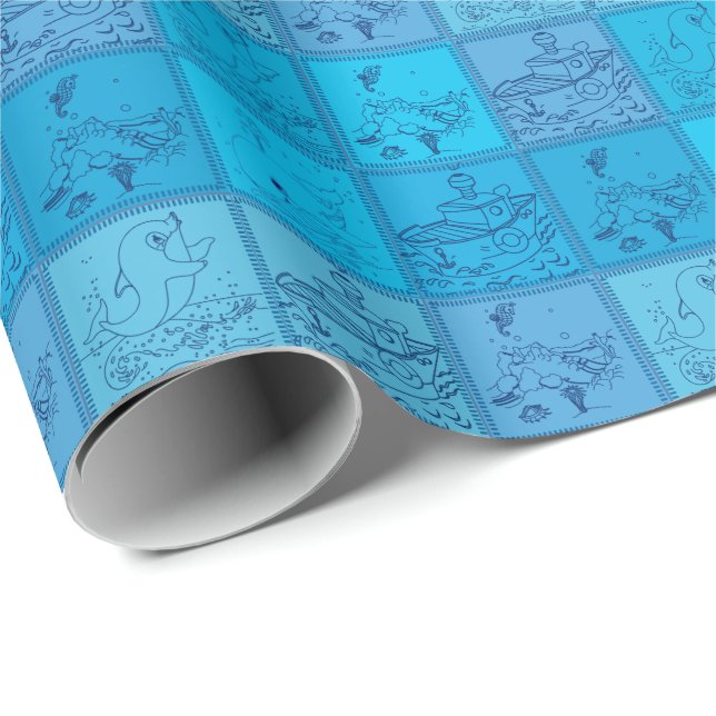 penguins in Antarctica Wrapping Paper (Roll Corner)