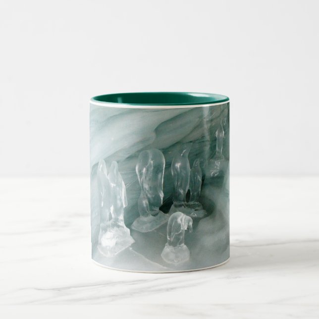 Penguins in ice Two-Tone coffee mug (Center)