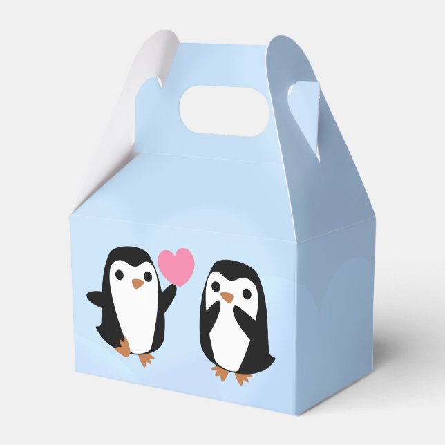 Penguins in Love Favour Box (Front Side)
