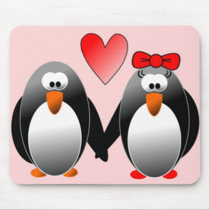PENGUINS IN LOVE MOUSE MAT