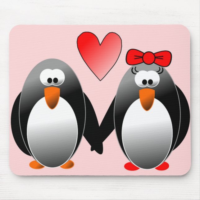 PENGUINS IN LOVE MOUSE MAT (Front)