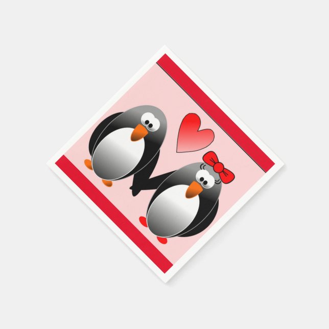 PENGUIN'S IN LOVE NAPKIN (Corner)