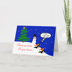 Penguins In Snow Christmas Holiday Card