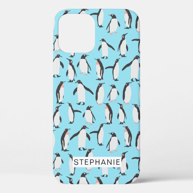 Penguins in the snow pattern Case-Mate iPhone case (Back)