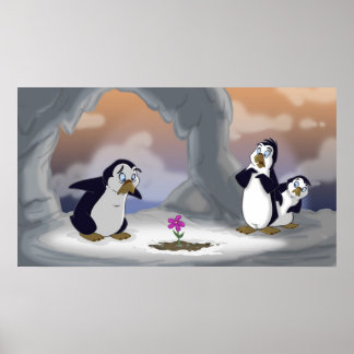 Penguins in the Spring Poster