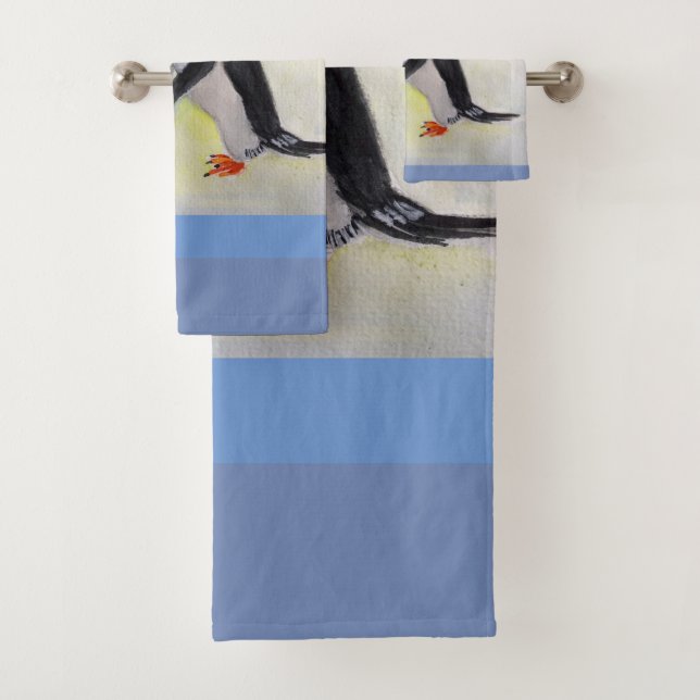 Penguins Kiss  Bathroom Towel Set (Insitu)