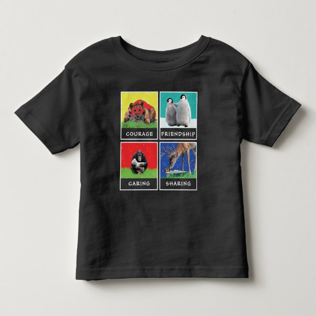 Penguins, Lion, Deer, Monkey Shirt Personalise (Front)
