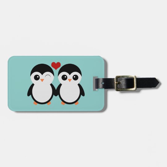 Penguins luggage tag Zazzle.co.uk