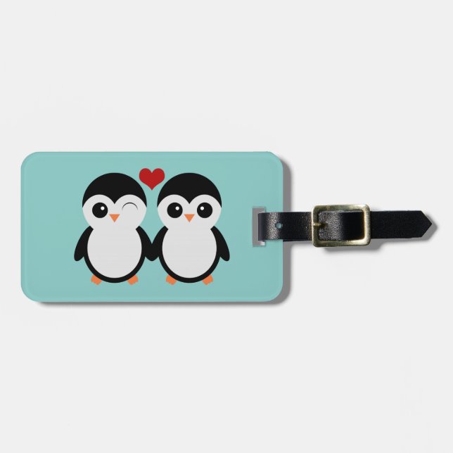 Penguins luggage tag (Front Horizontal)