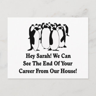 Penguins Message To Sarah Palin Postcard