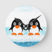 Penguins On Iceburg Clock