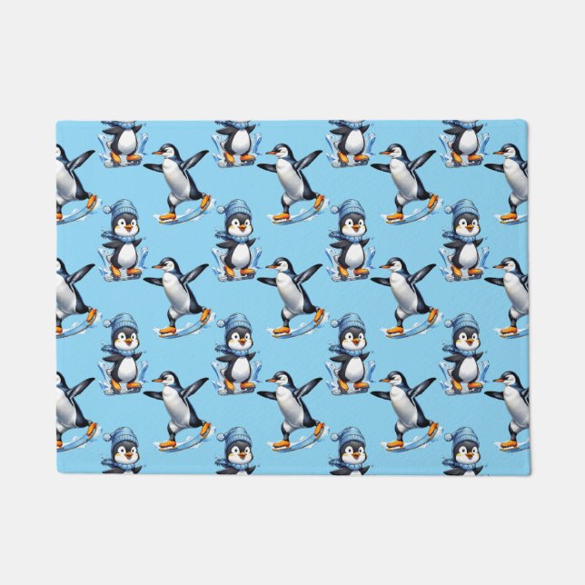 Penguins Pattern Design  Doormat (Front)