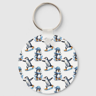 Penguins Pattern Design Key Ring