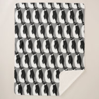 Penguins Pattern Grey Black White