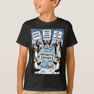 Penguins Protest Against Trump Tariffs Funny Pengu T-Shirt