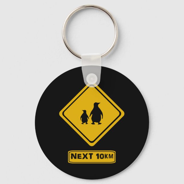 penguins road sign key ring (Front)
