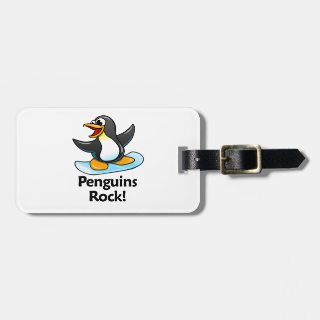Penguins Rock! Luggage Tag (Front Horizontal)
