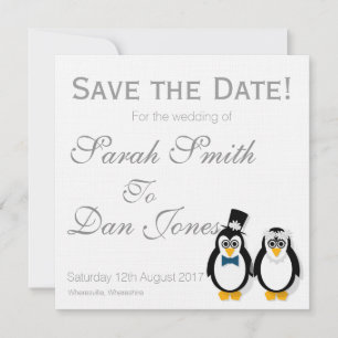 Penguins Save the Date Wedding (Customisable)