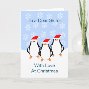 Penguins Sister Christmas Holiday Card