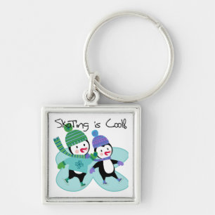 Penguins Skating is Cool Key Ring