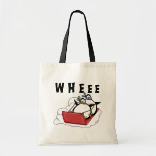 Penguins Sledding Tshirts and Gifts Tote Bag