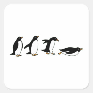 Penguins Sliding Square Sticker