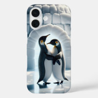 Penguins Slow Dancing By Igloo