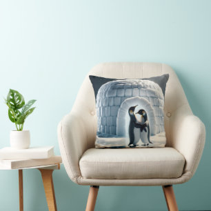 Penguins Slow Dancing By Igloo Cushion
