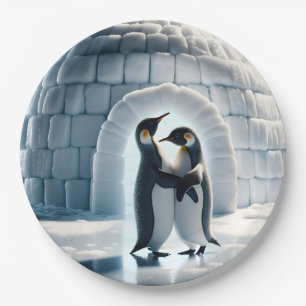 Penguins Slow Dancing By Igloo Paper Plate