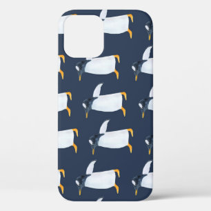 Penguins: Small Dark Watercolor iPhone 12 Case