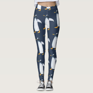 Penguins: Small Dark Watercolor Leggings