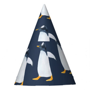 Penguins: Small Dark Watercolor Party Hat