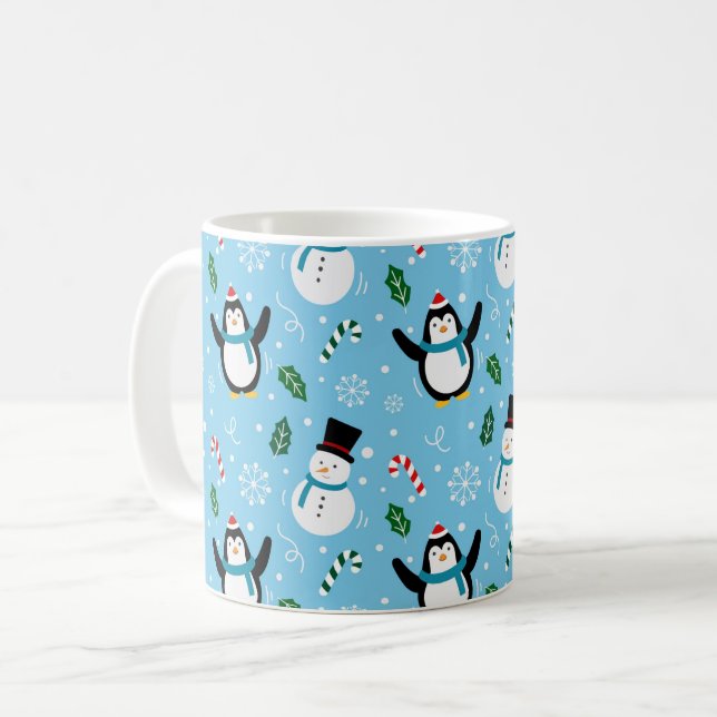 Penguins & Snowmen Christmas  Mug (Front Left)