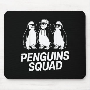 Penguins Squad Cute Cartoon Friends Family Mouse Mat