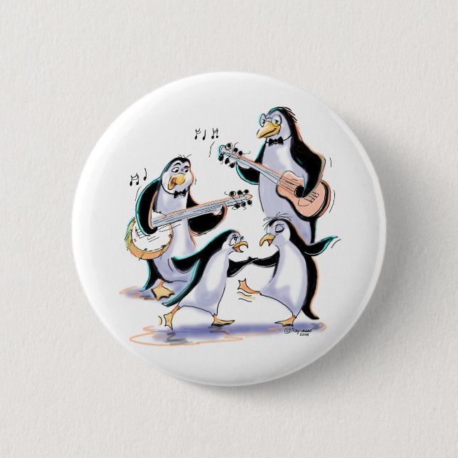 PeNgUiNs SwiNg 6 Cm Round Badge (Front)