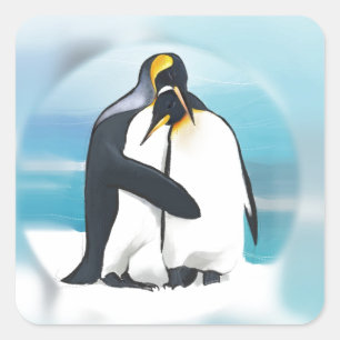 Penguins Through The Igloo Square Sticker