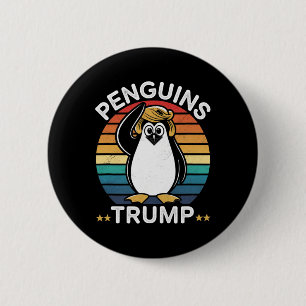 Penguins Trump Funny Resist Protest Design 6 Cm Round Badge