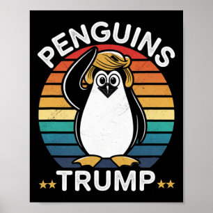 Penguins Trump Funny Resist Protest Design Poster