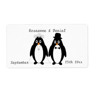 Penguins Wedding Favour Label