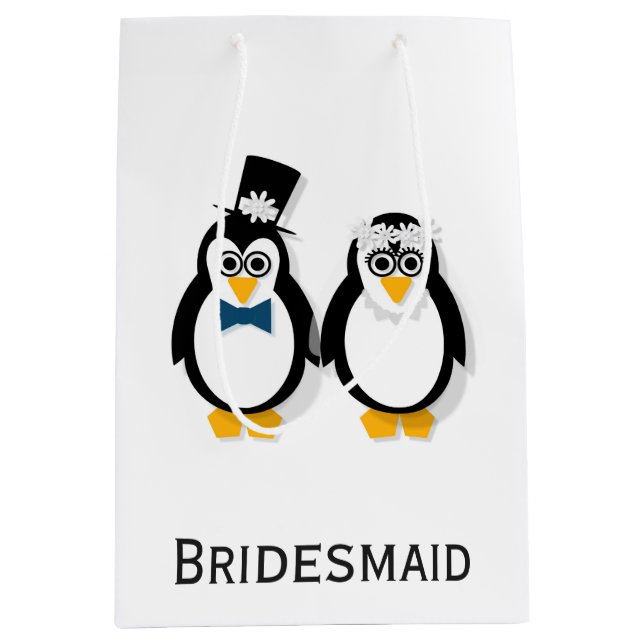 Penguins Wedding Gift Bag (Customisable) (Front)